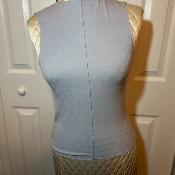 ZARA Light Gray Sleeveless Tank Top Crew Neck Shirt, Size M - Picture 8 of 8